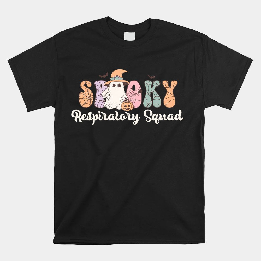 Spooky Respiratory Therapy Squad Witch Ghost RT Halloween Shirt